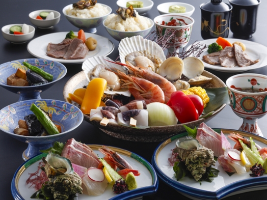 【夏】海水浴と日本海の幸を満喫♪焼き立てが味わえる海鮮焼の涼風夏会席